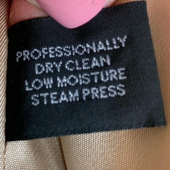 Anne Klein Beige 100% Wool Double Breasted Classic Pea Coat Women's Size 6 - Picture 9 of 12